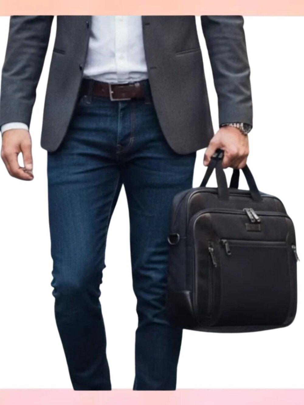 New Kenneth Cole Reaction  R-Tech Computer Case Black Laptop Bag